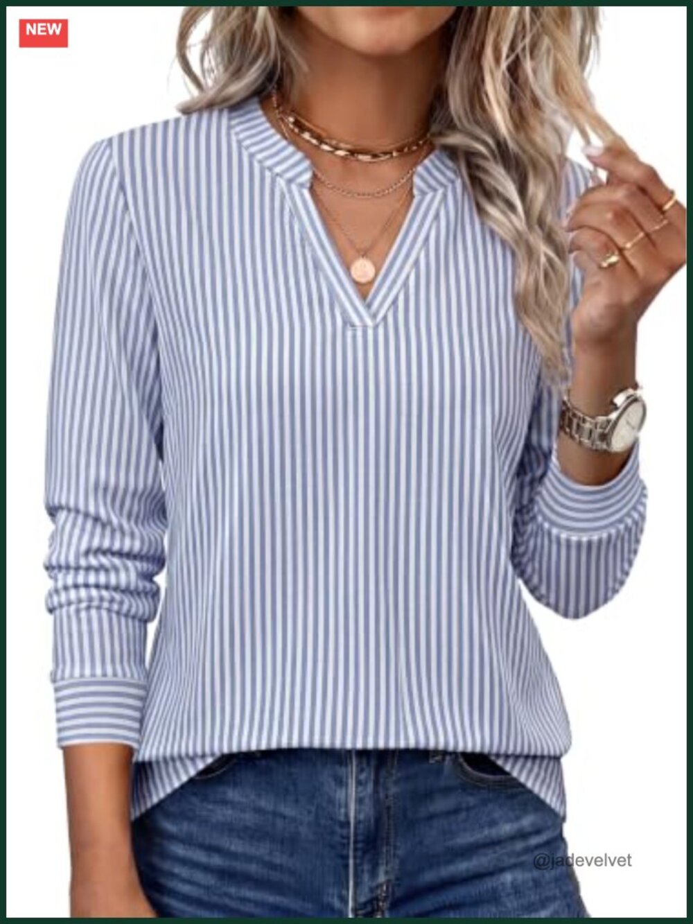 WIHOLL V Neck Business Casual Tops Fall Blouses Trendy Long Sleeve Shirts